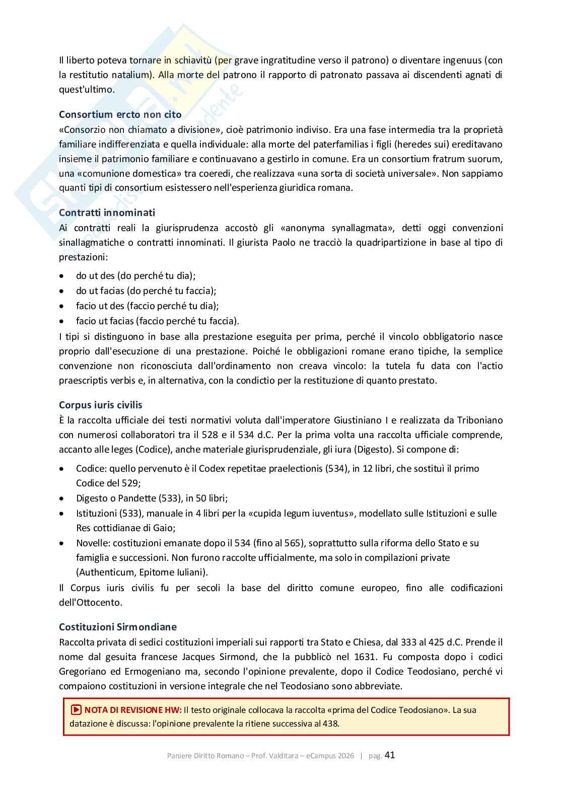 Paniere Diritto romano 2026, corretto con extra e glossario Pag. 41