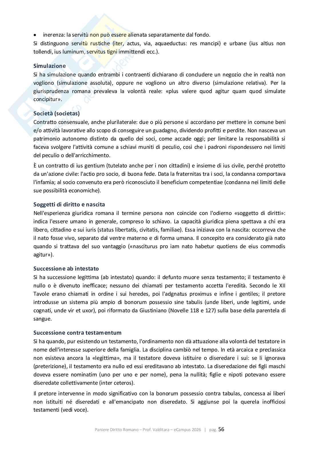 Paniere Diritto romano 2026, corretto con extra e glossario Pag. 56