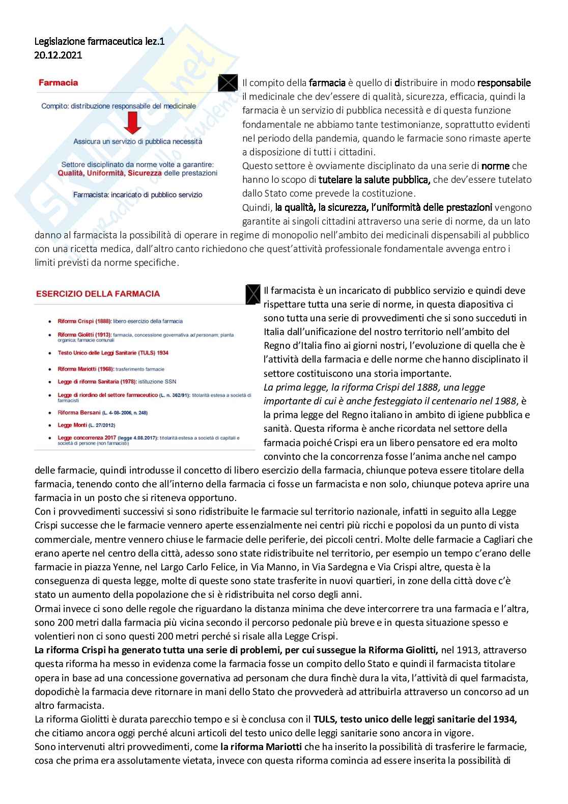 Tecnologia, socioeconomia e legislazione farmaceutiche 1 - parte 6 Pag. 1