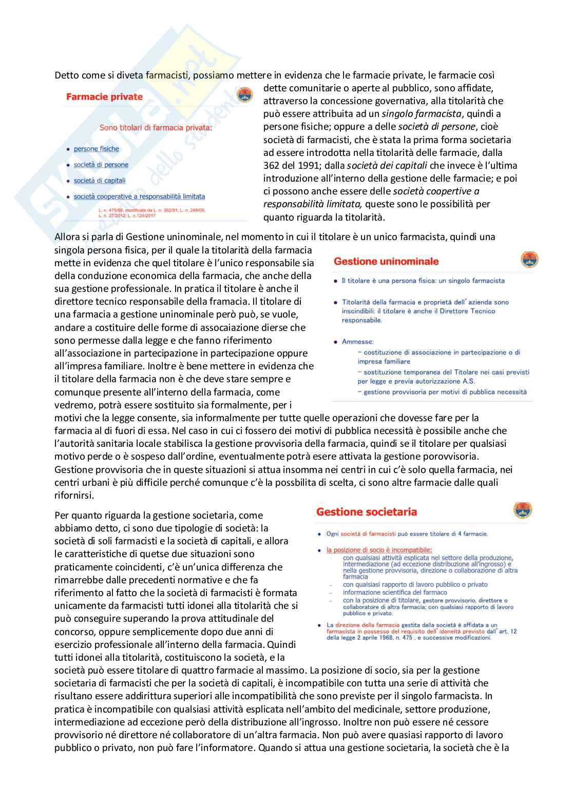 Tecnologia, socioeconomia e legislazione farmaceutiche 1 - parte 6 Pag. 56