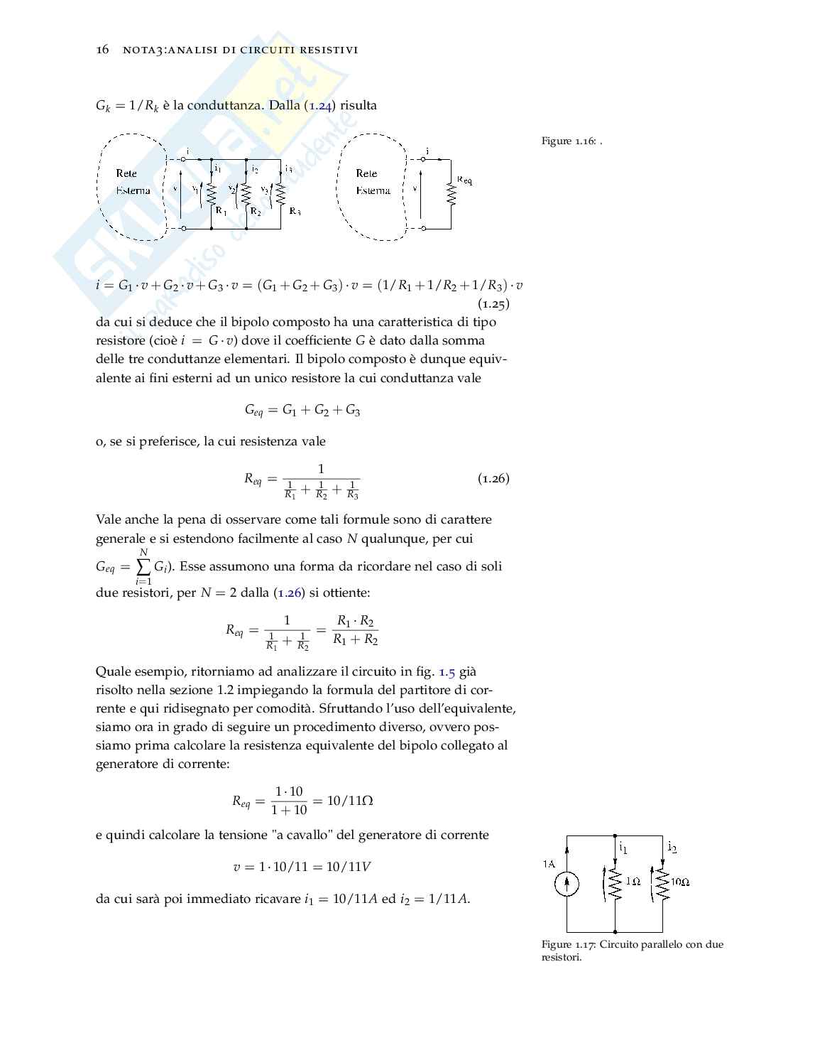 Analisi di circuiti resistivi e metodi di semplificazione: serie, parallelo ed equivalenza Pag. 16