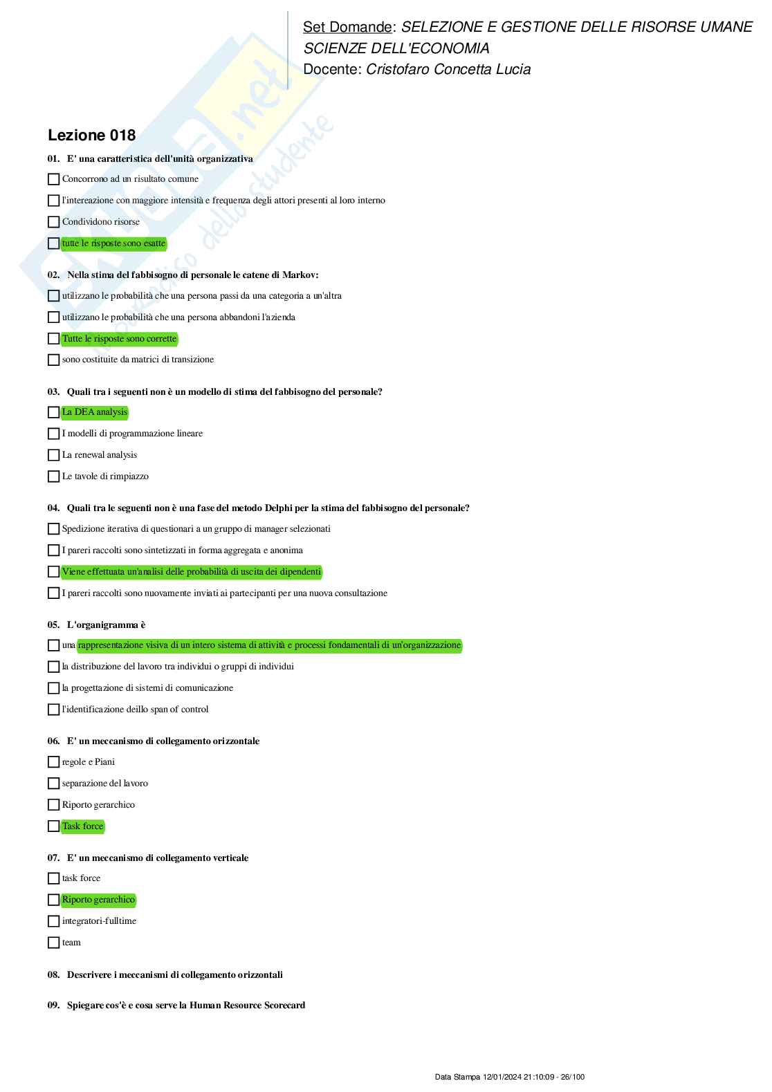 Paniere nuovo di selezione e gestione delle risorse umane (2024)  Pag. 26