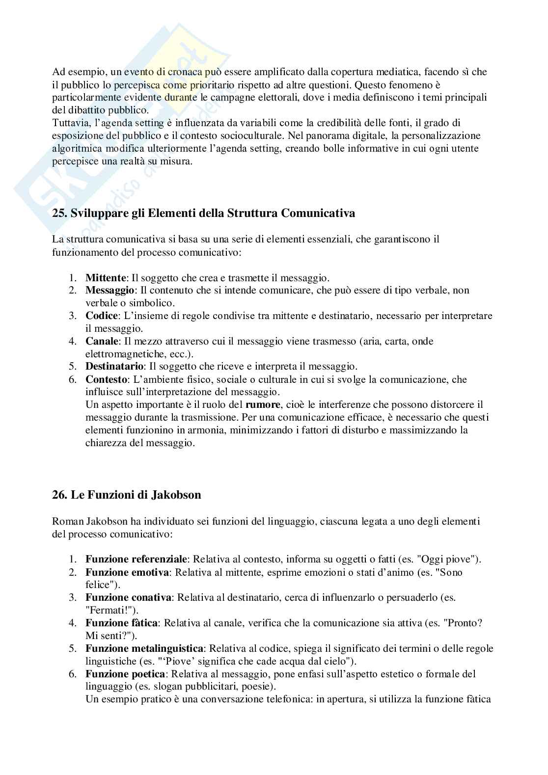 Domande e risposte Sociologia della comunicazione Pag. 11