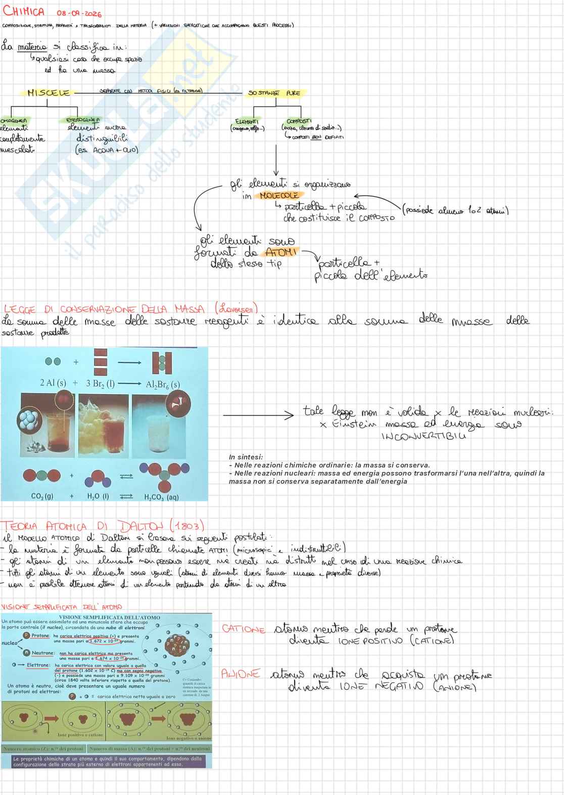 Chimica e propedeutica biochimica, Semestre Filtro Pag. 1