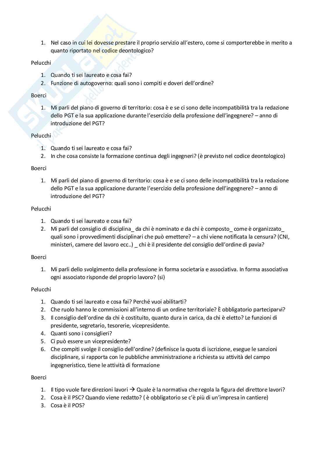 Domande esame di stato_Parte ordinistica Pag. 6