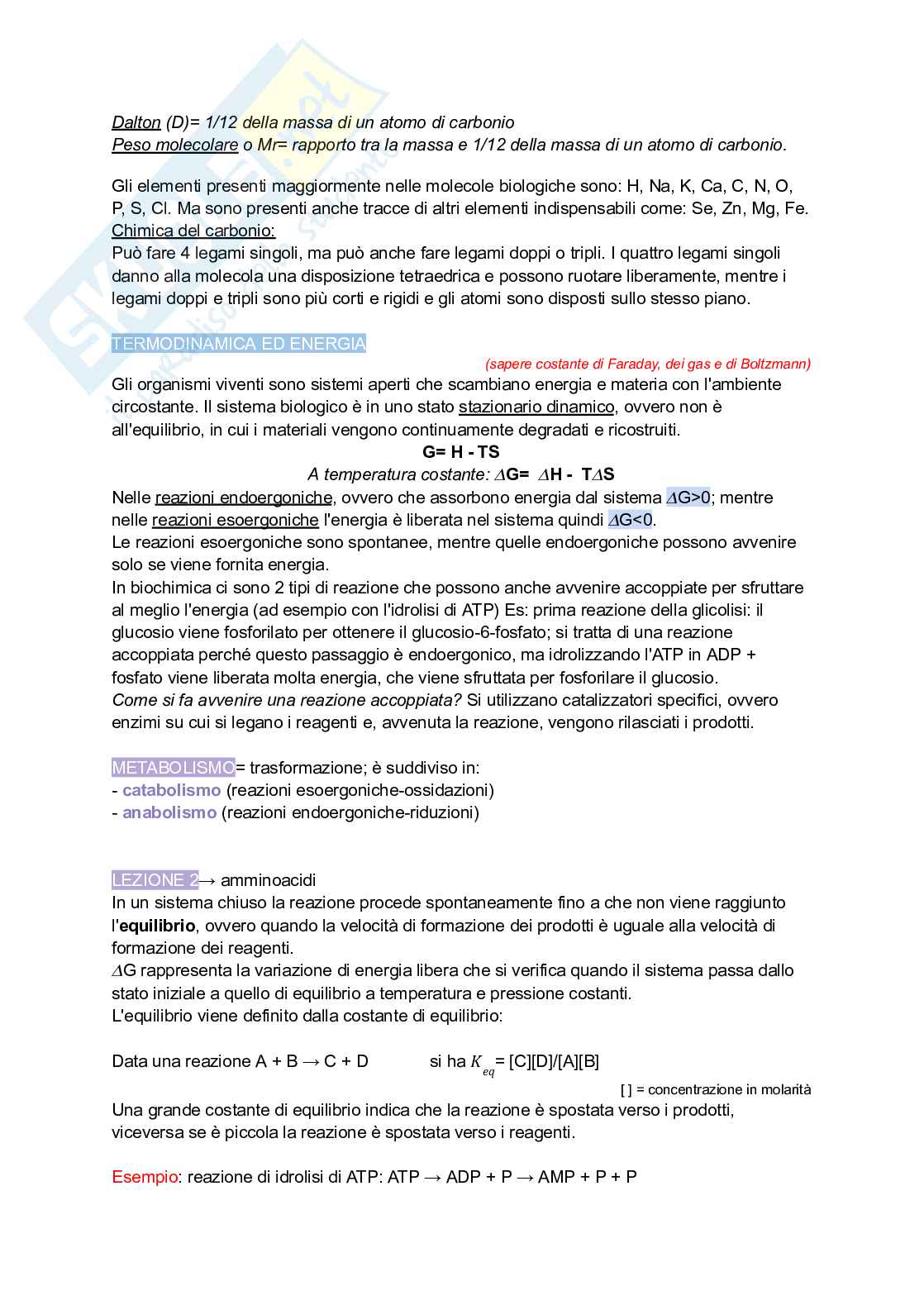 Appunti di Biochimica Pag. 2