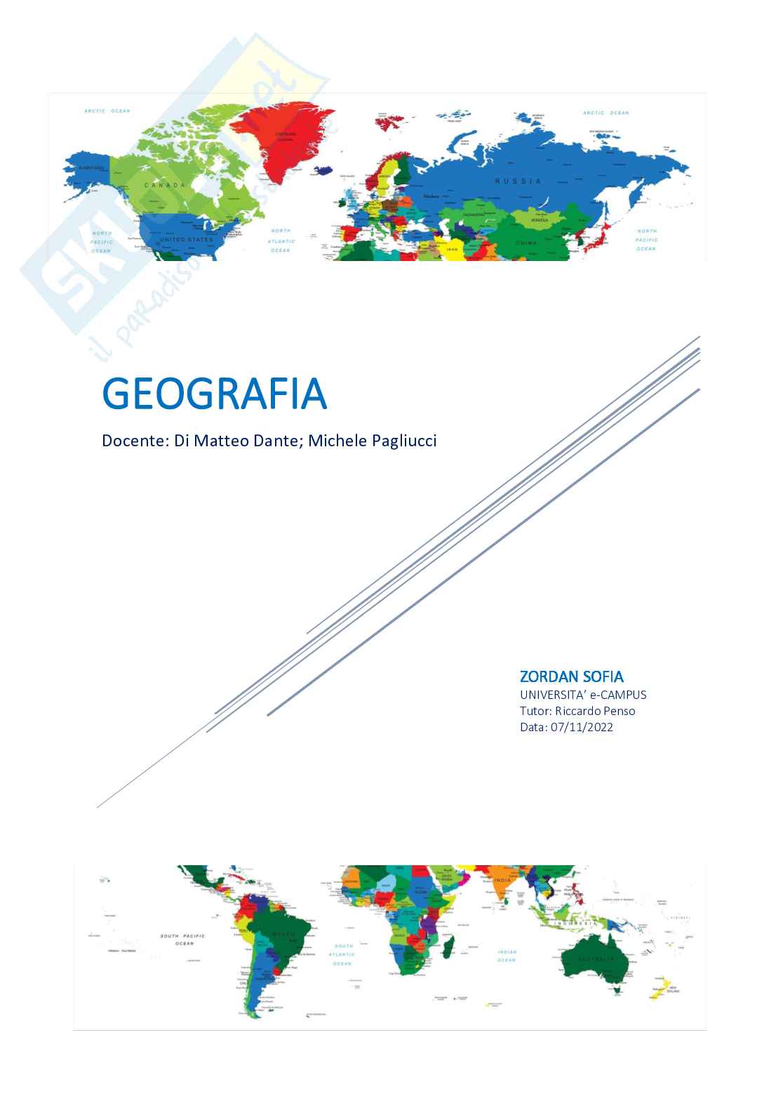 Schemi lezioni Geografia Pag. 1