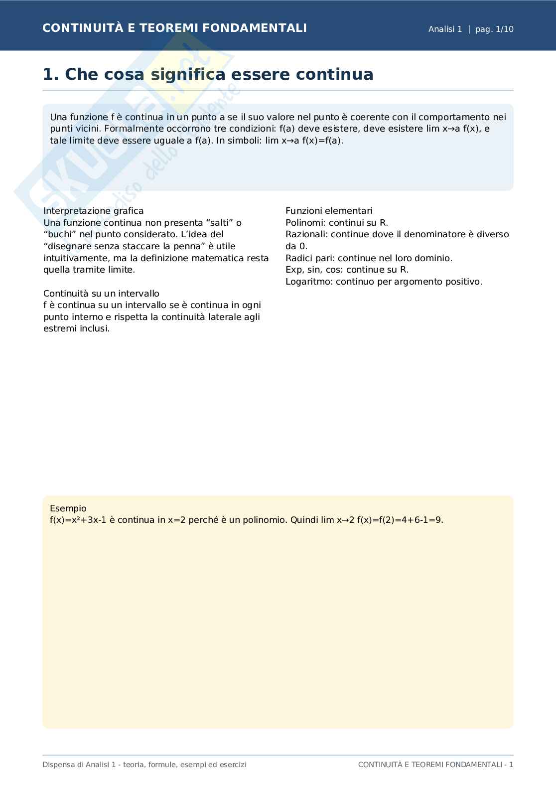 Analisi 1 Pag. 1