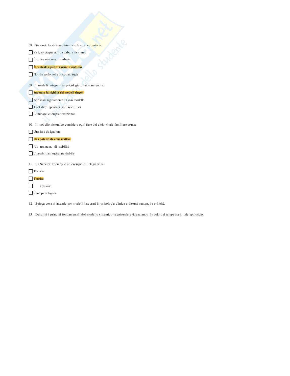 Psicologia Clinica - Paniere compilato Pag. 11