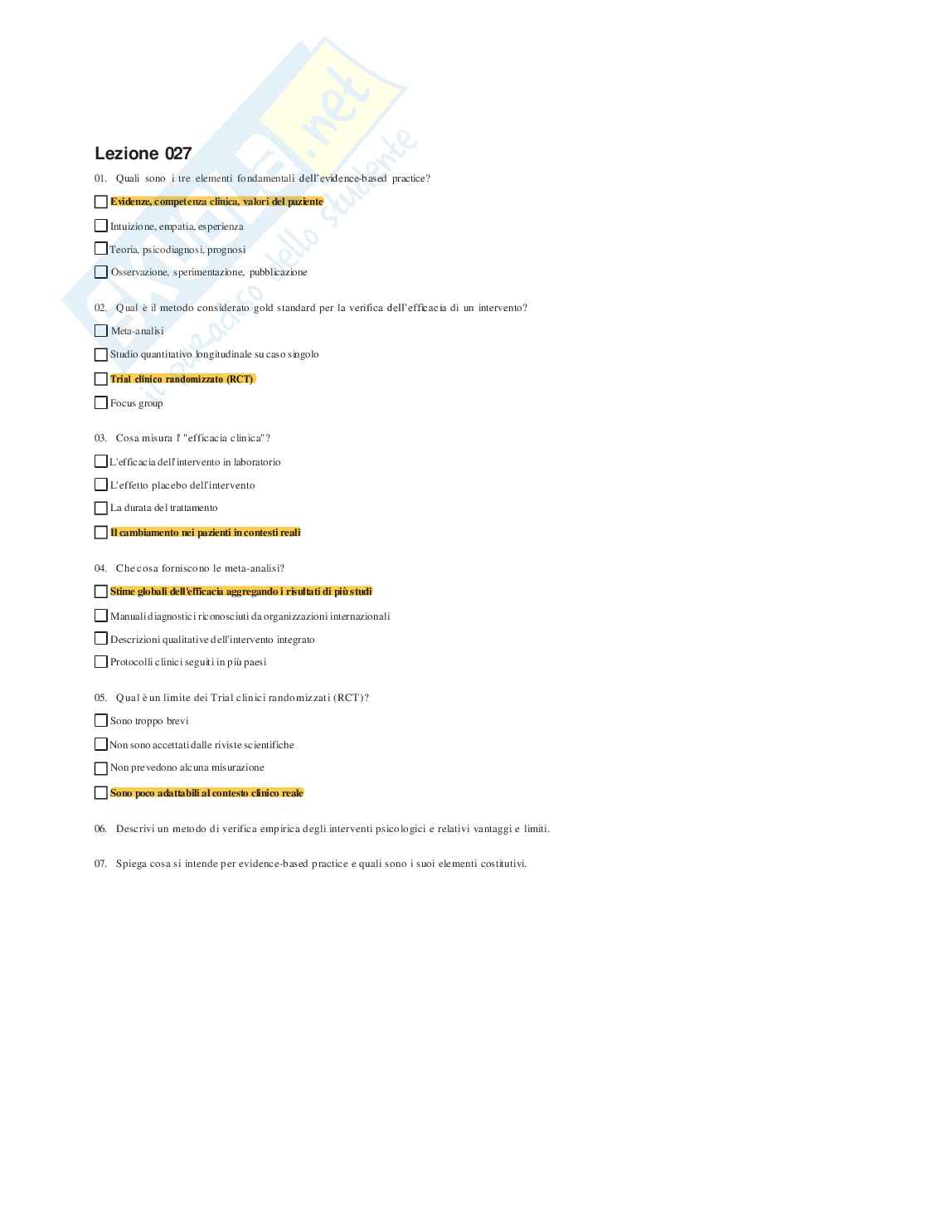 Psicologia Clinica - Paniere compilato Pag. 31