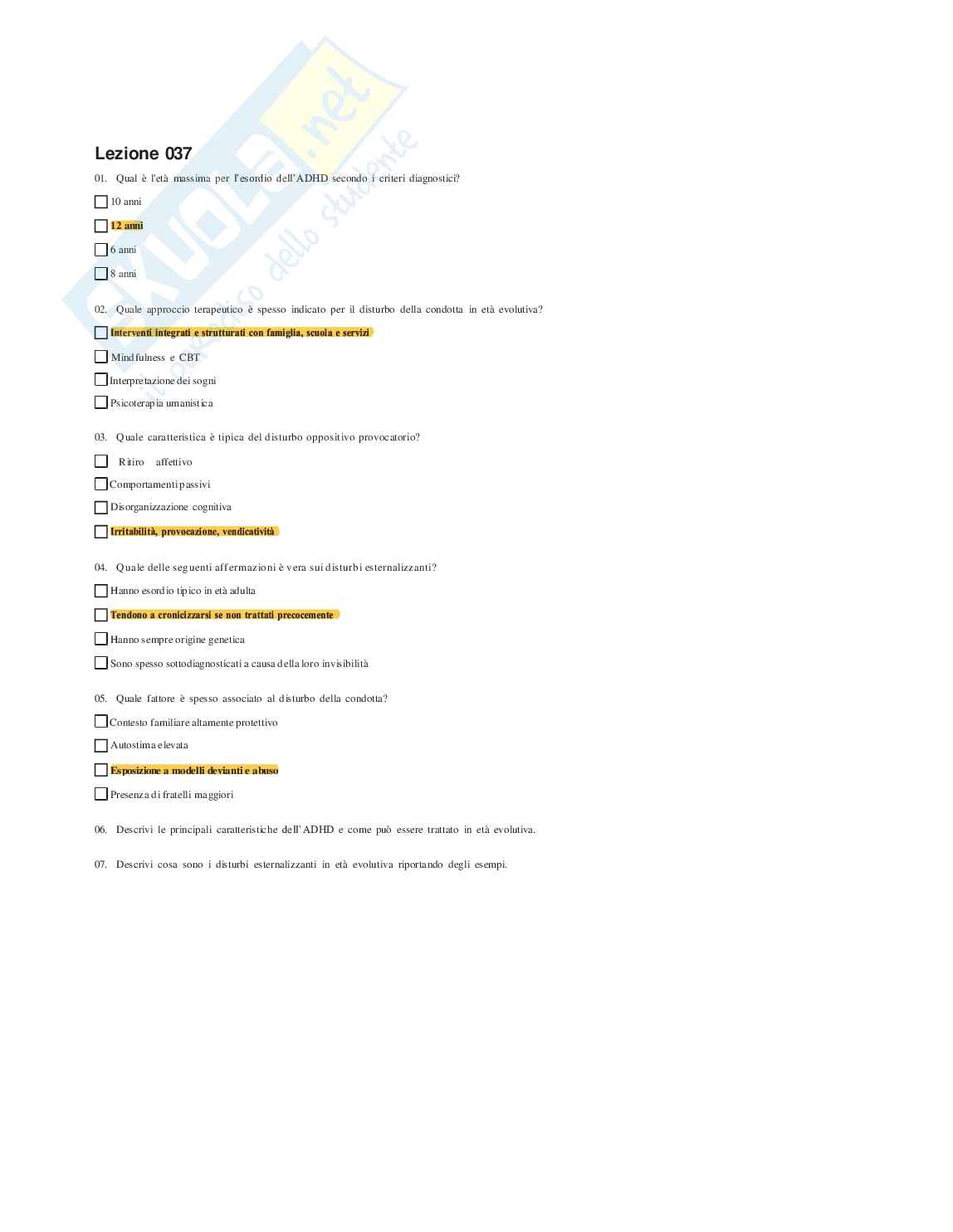 Psicologia Clinica - Paniere compilato Pag. 41