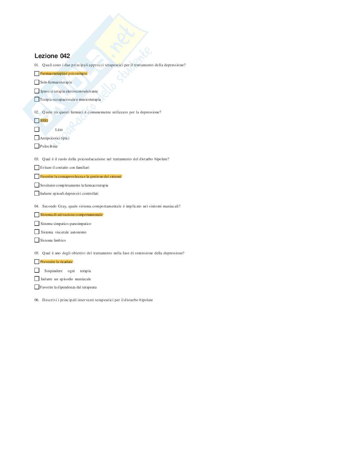 Psicologia Clinica - Paniere compilato Pag. 46