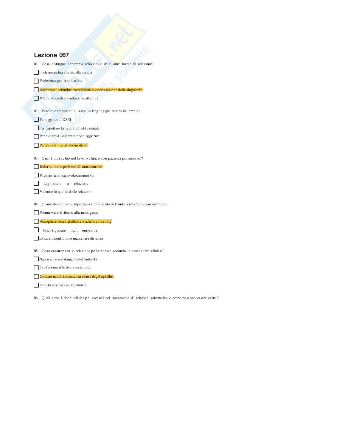 Psicologia Clinica - Paniere compilato Pag. 71
