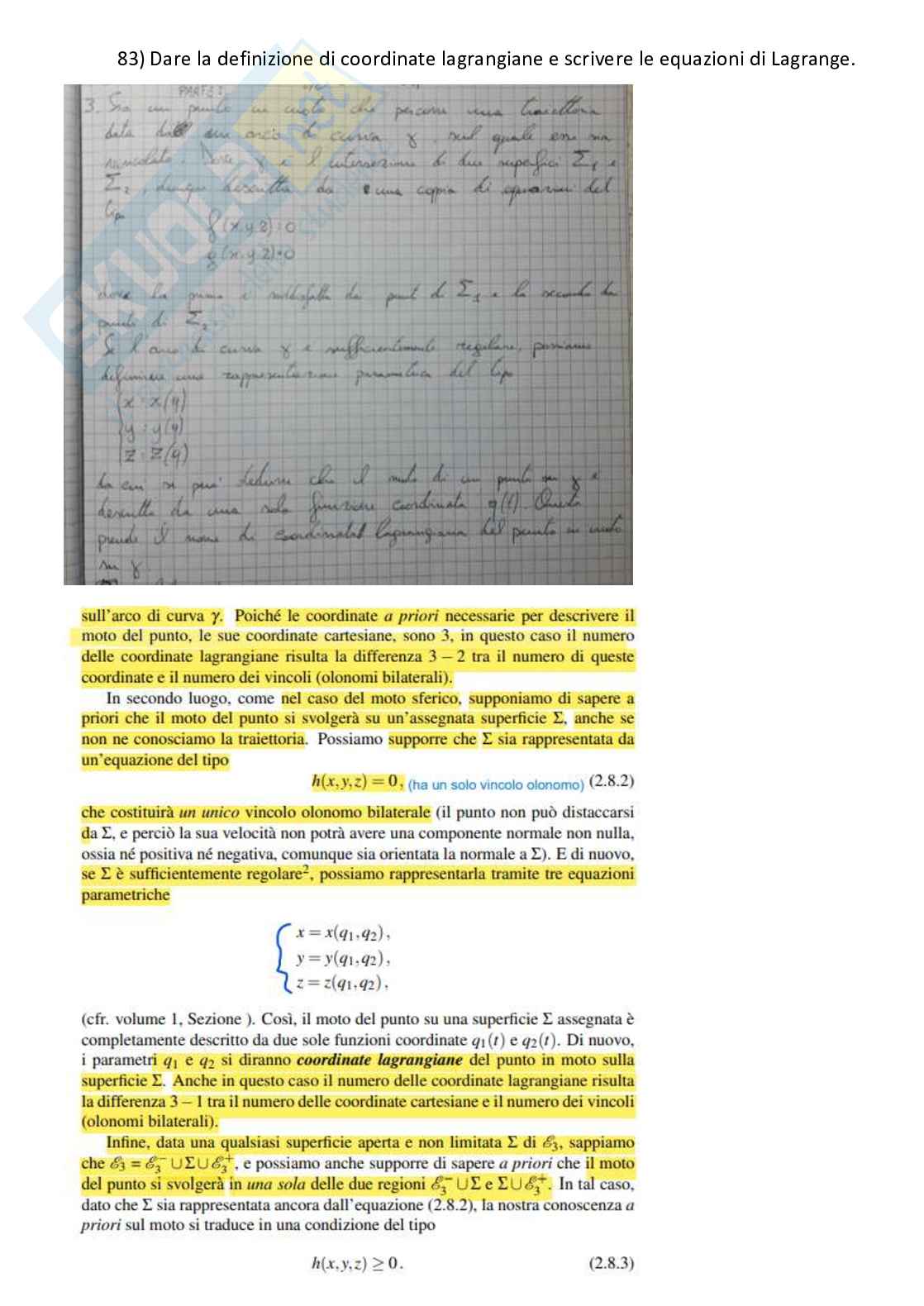 Domande scritto Elementi di meccanica Pag. 91