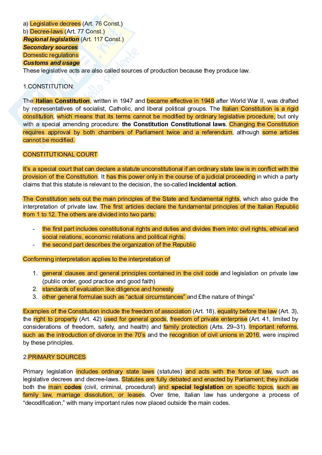 Private Law, Diritto privato Pag. 2