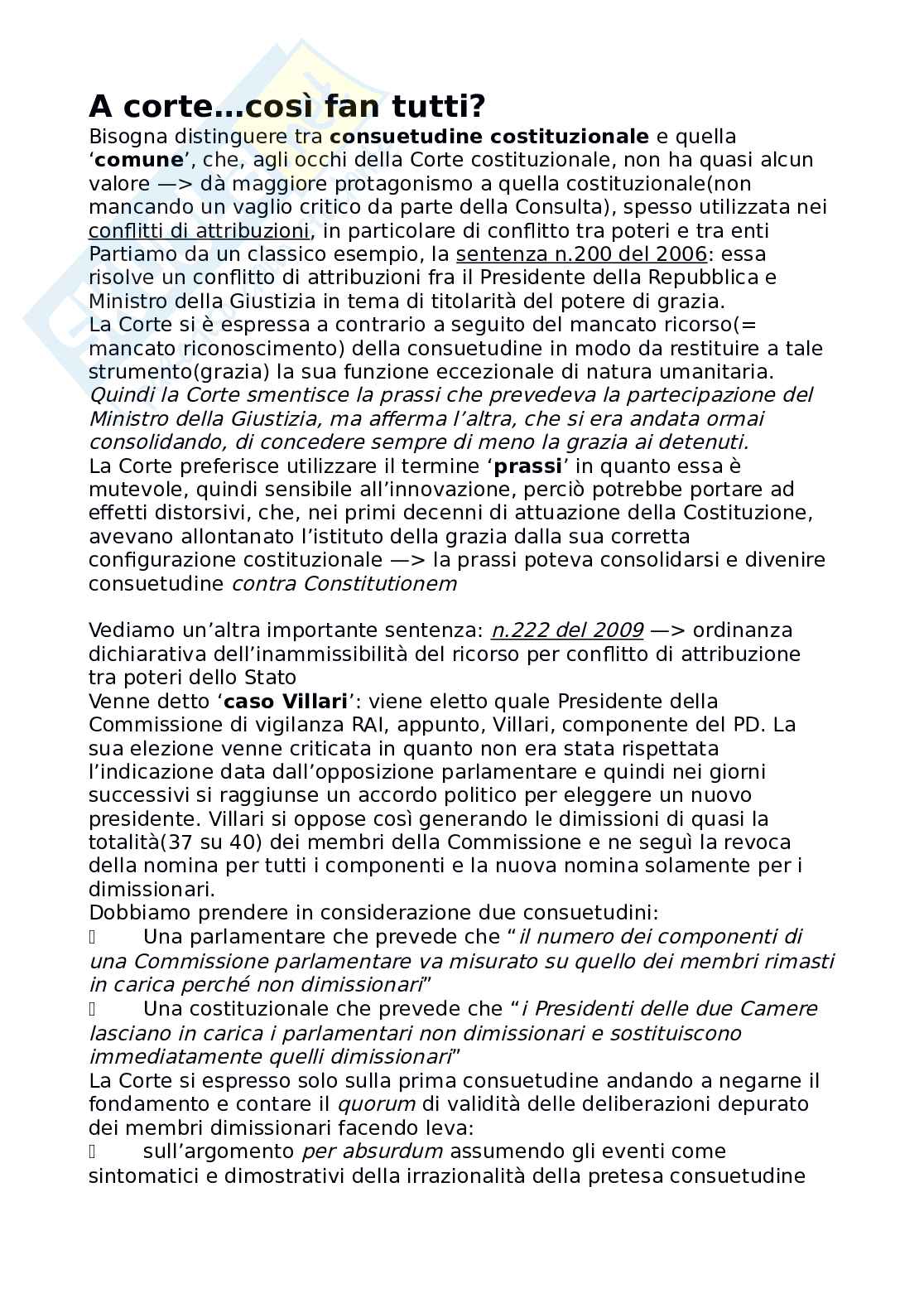 Riassunto esame Diritto costituzionale, Prof. Carnevale Paolo, libro consigliato A corte...così fan tutti?, Carnevale Pag. 1