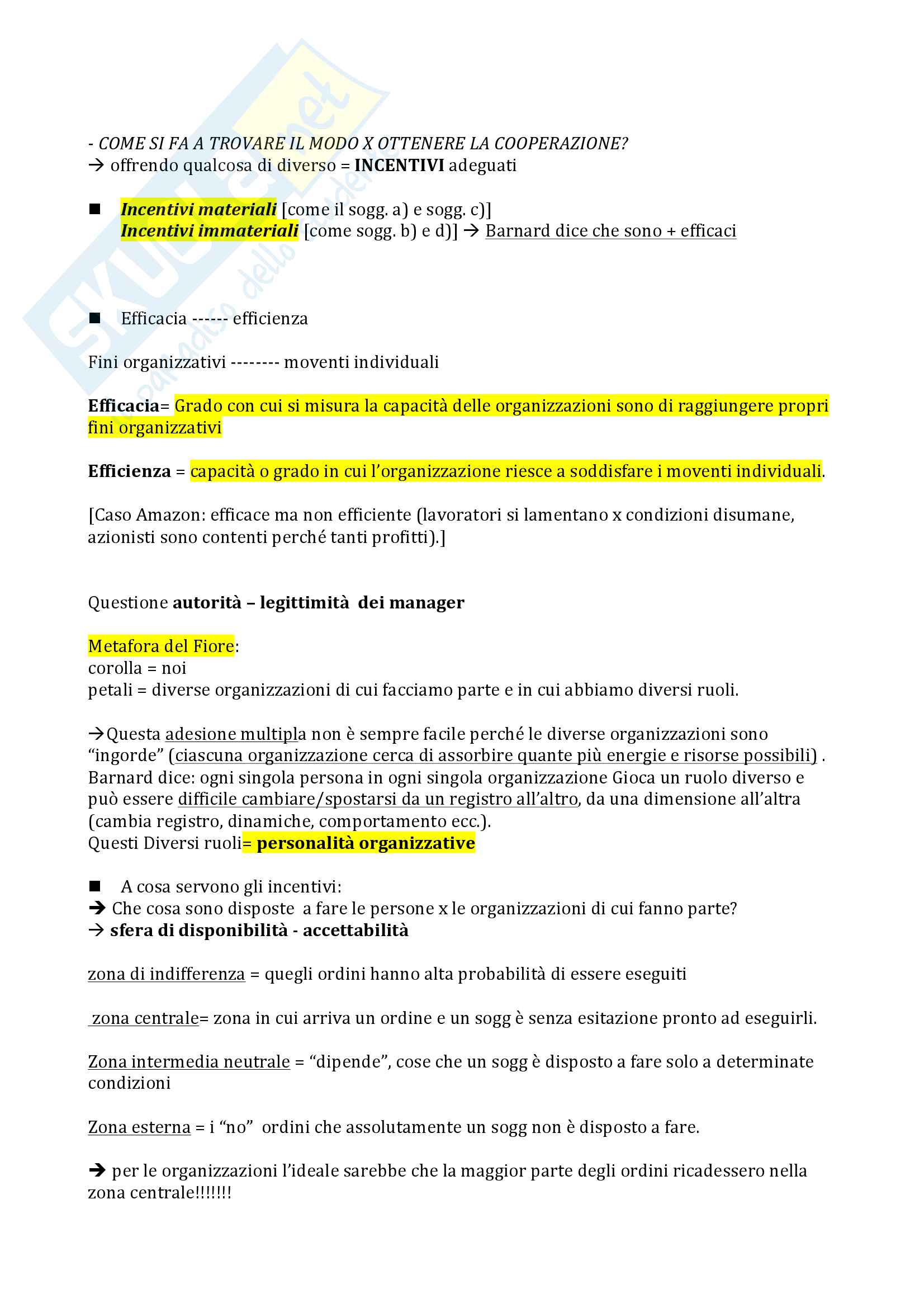 Riassunto esame teorie dell'organizzazione, prof. Federico Toth Pag. 6