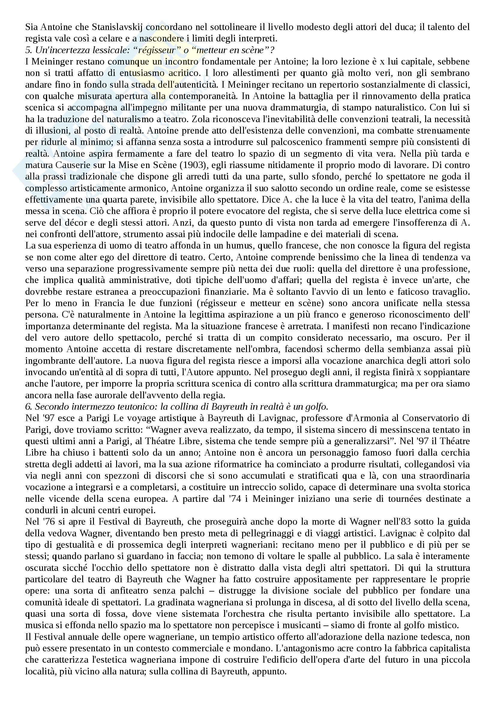 Riassunto esame Storia del teatro, prof. Simoncini, libro consigliato Teatro e spettacolo nel secondo Ottocento, Alonge Pag. 11
