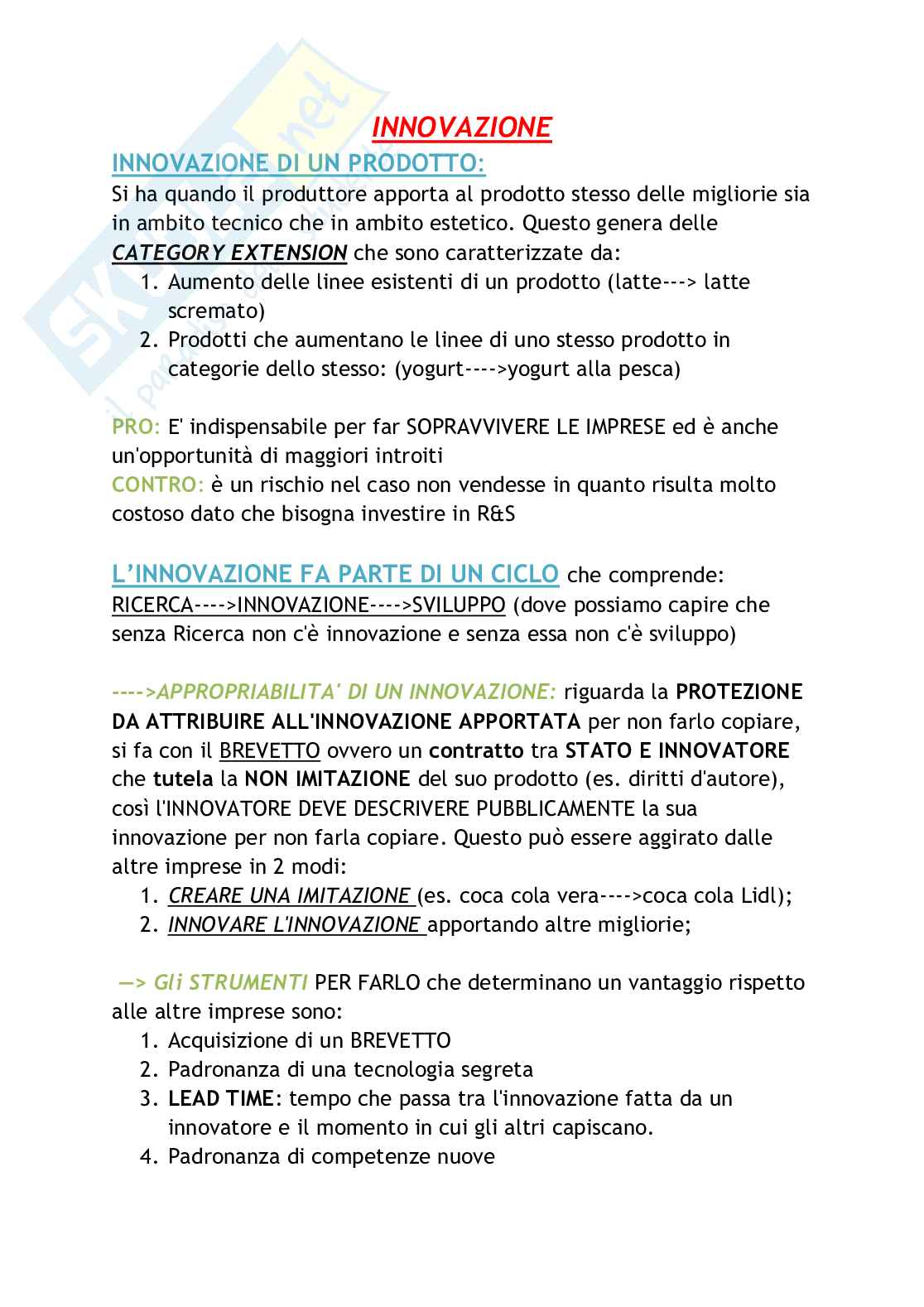 Innovazione (tecnologia dei cicli produttivi) Pag. 1