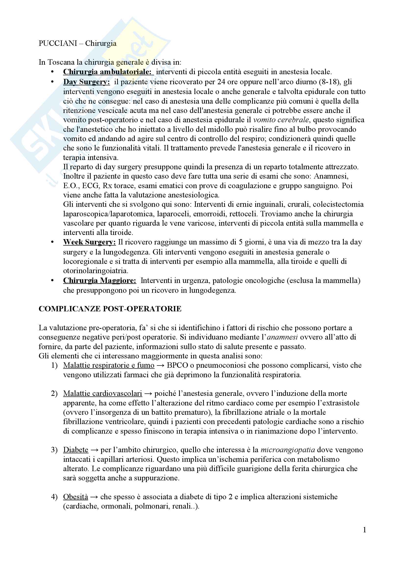 Chirurgia generale Pag. 1