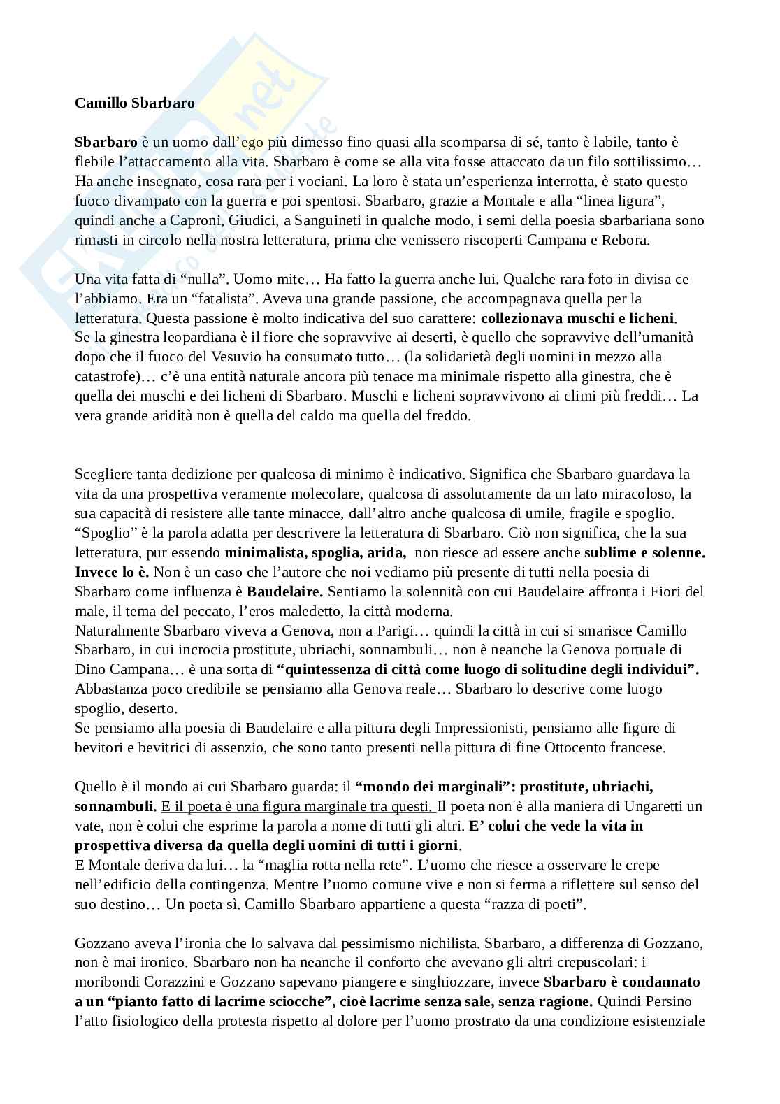 Camillo Sbarbaro e Pianissimo Pag. 1