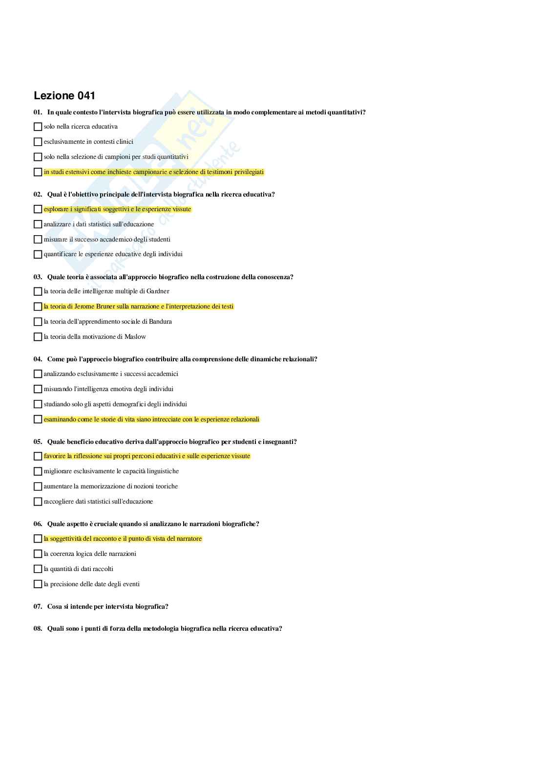 Paniere Pedagogia sperimentale - Risposte multiple - (2026) Pag. 36