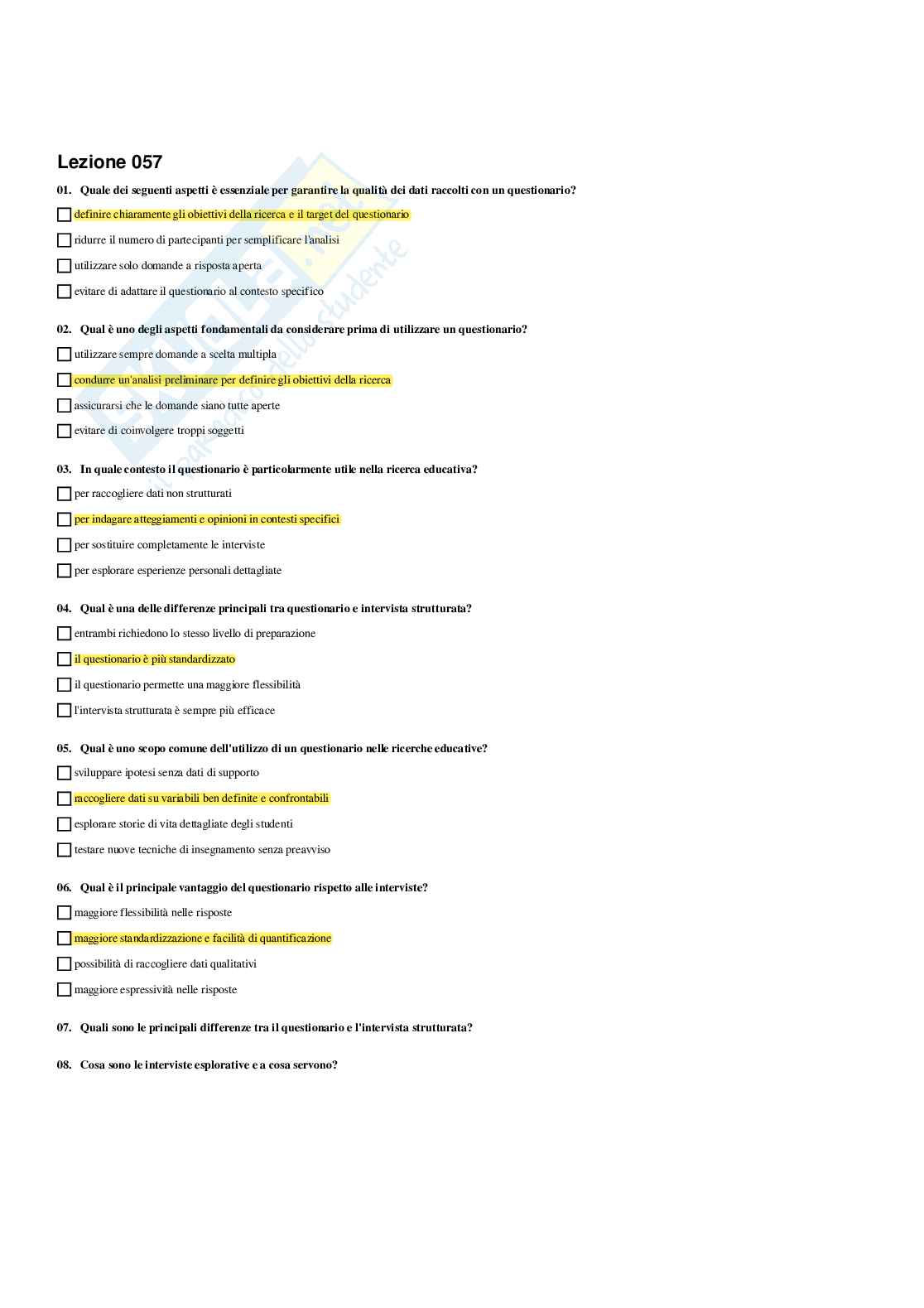 Paniere Pedagogia sperimentale - Risposte multiple - (2026) Pag. 46