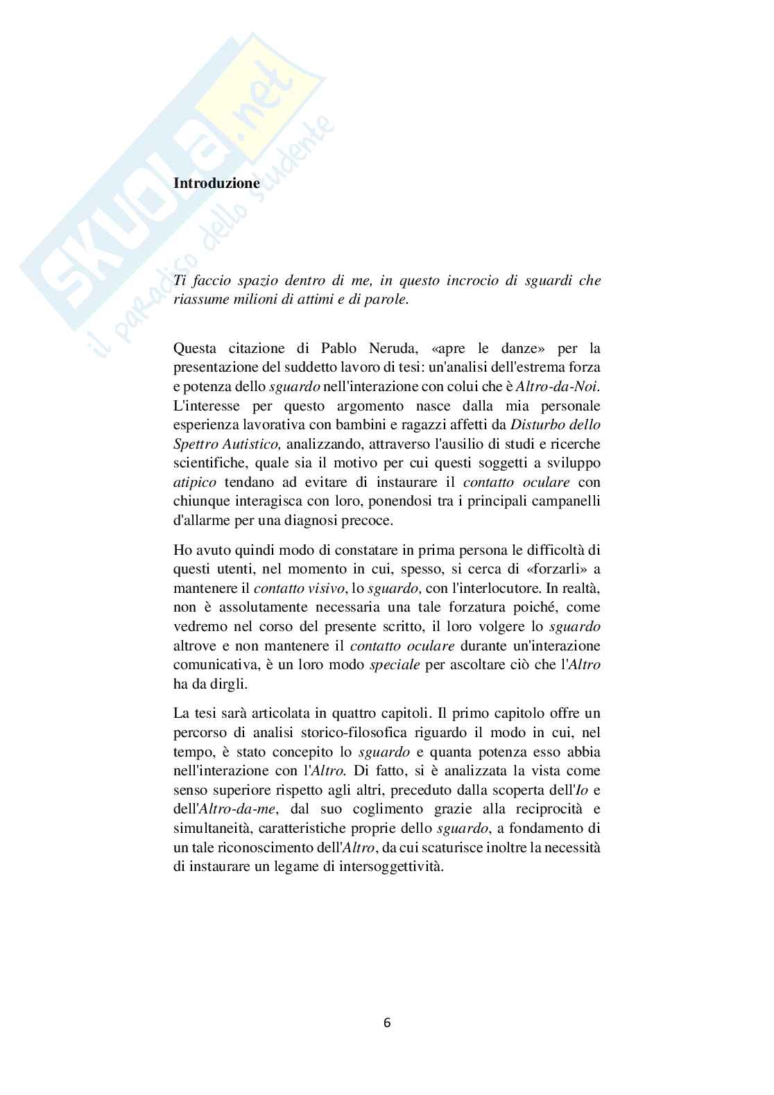 L’importanza dello sguardo nell’interazione con l’Altro-Io. Disturbo dello spettro autistico  e contatto oculare anomalo  Pag. 6