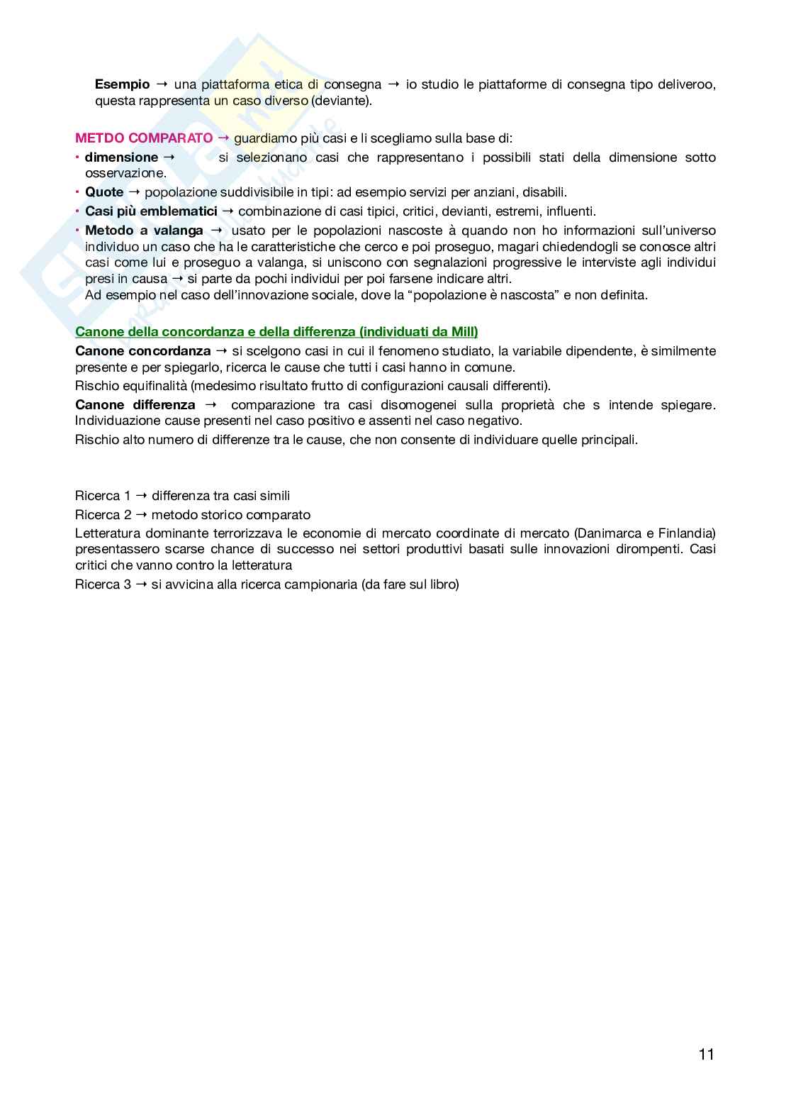 Sociologia economica (Metodologia) Pag. 11
