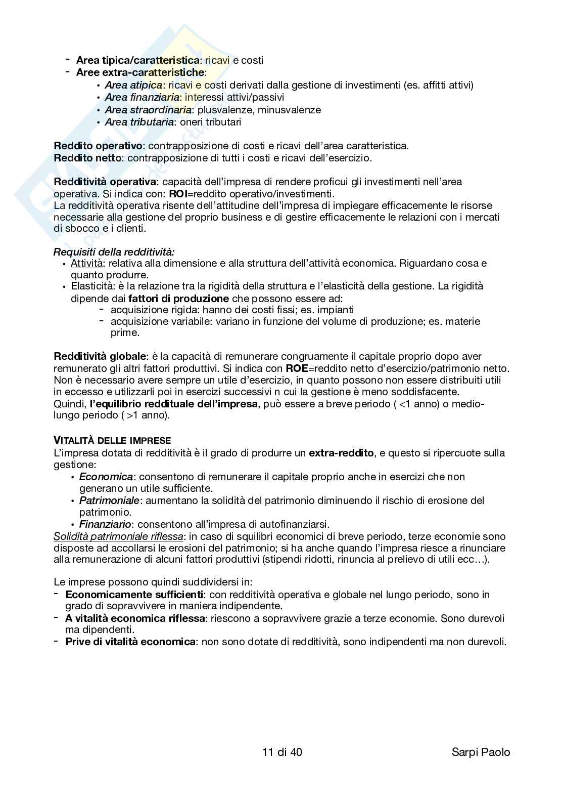 Riassunto esame Ragioneria generale , Prof. Dell'Atti Vittorio, libro consigliato Economia aziendale, Brusa Pag. 11