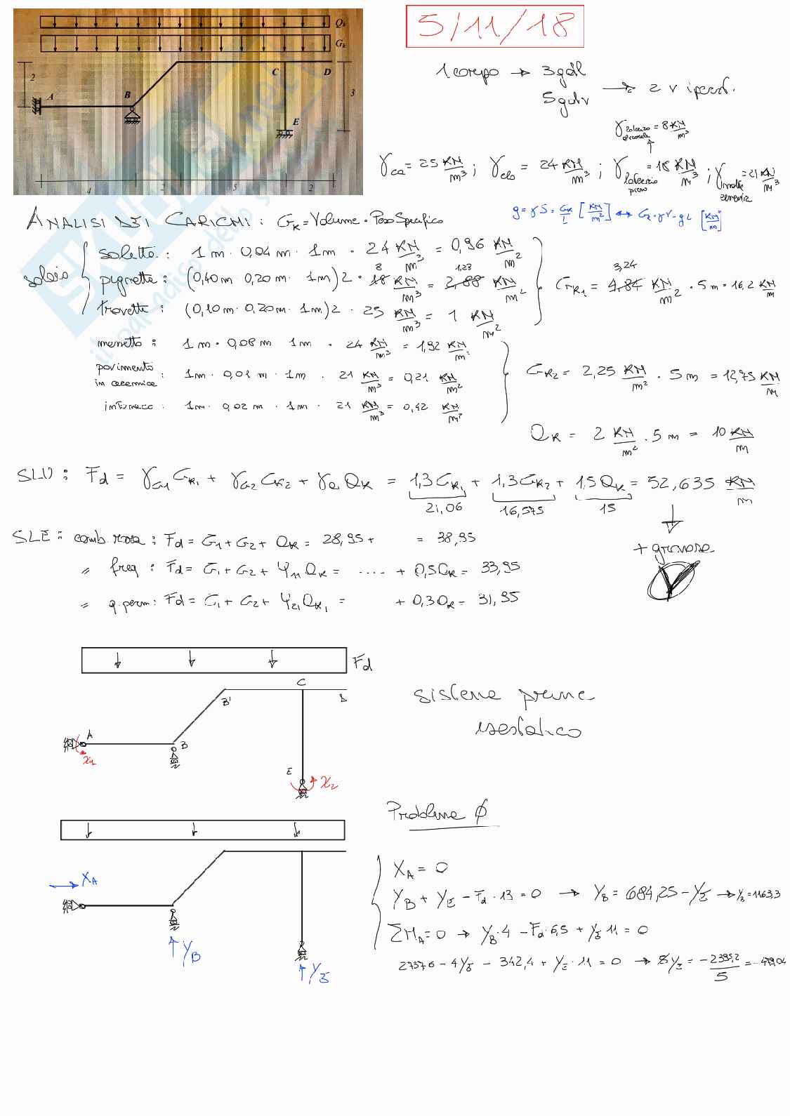 Esercizio di esame Laboratorio di costruzioni in c.a. Pag. 1