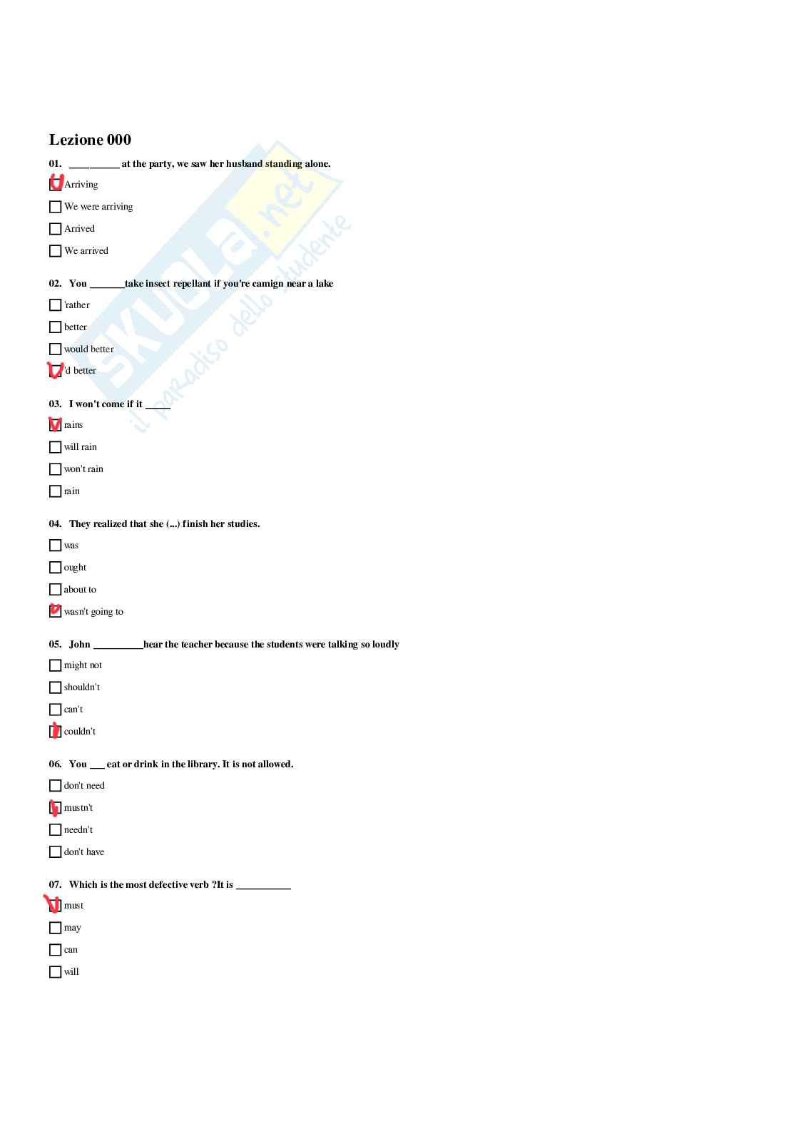 Paniere di Lingua inglese (2026) - Risposte Multiple Corrette Pag. 26