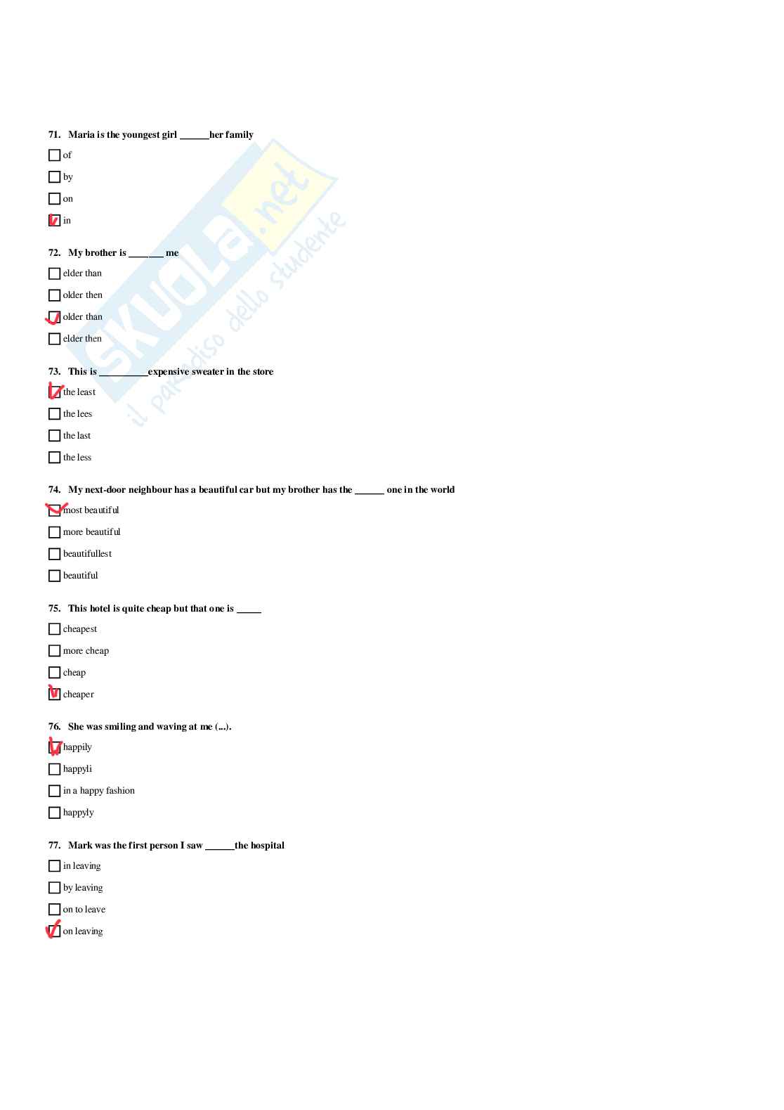 Paniere di Lingua inglese (2026) - Risposte Multiple Corrette Pag. 36