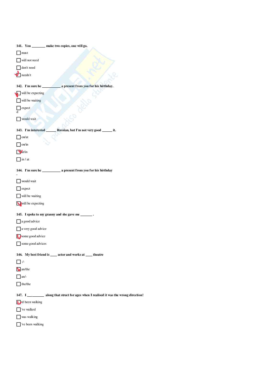 Paniere di Lingua inglese (2026) - Risposte Multiple Corrette Pag. 46