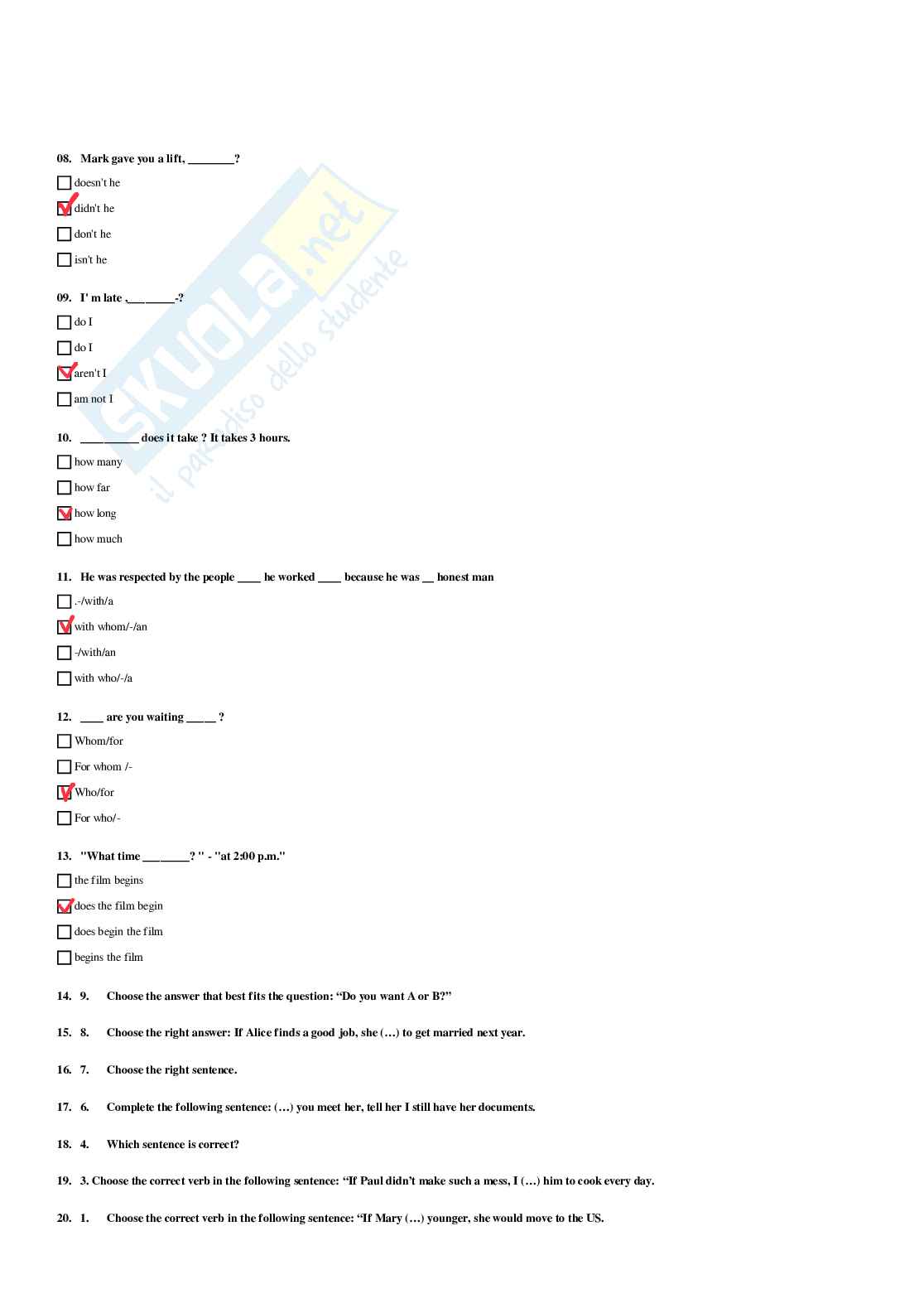 Paniere di Lingua inglese (2026) - Risposte Multiple Corrette Pag. 61