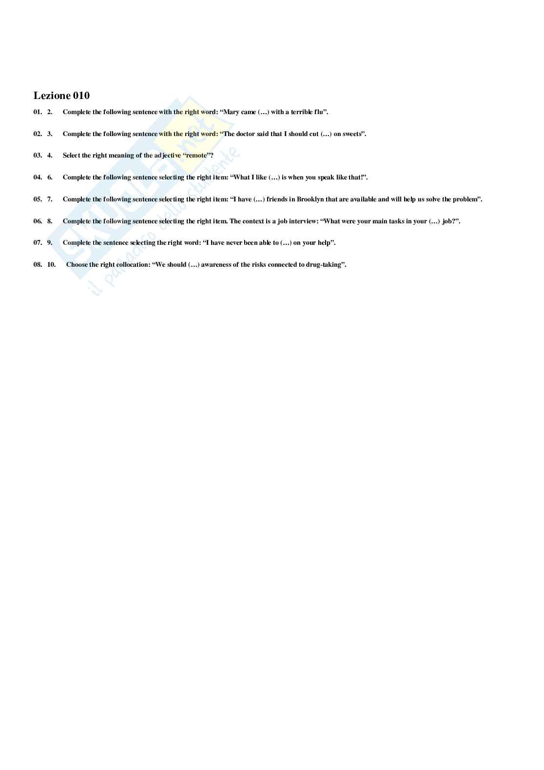Paniere di Lingua inglese (2026) - Risposte Multiple Corrette Pag. 76