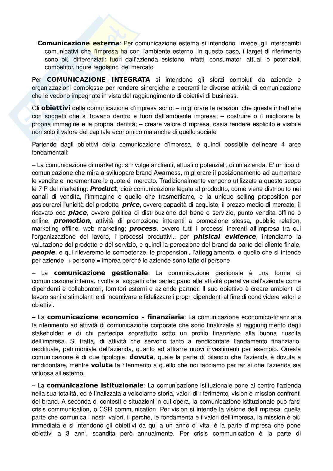 Strategie di marketing e comunicazione d'impresa Pag. 6