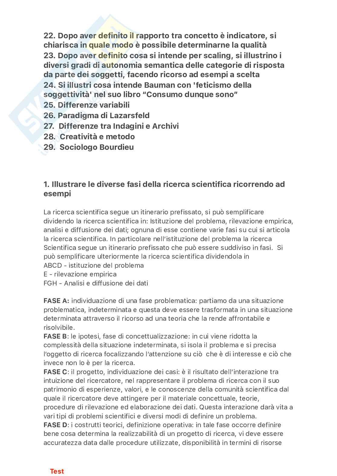 Domande e risposte esame Metodologia della ricerca sociale e analisi dei consumi Pag. 2