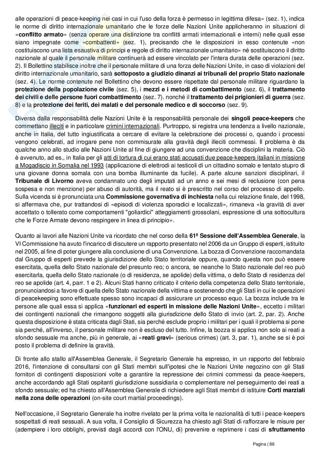 Riassunto esame Diritto delle organizzazioni internazionali, Prof. Grado Valentina, libro consigliato Le Nazioni Unite, Conforti, Focarelli Pag. 86