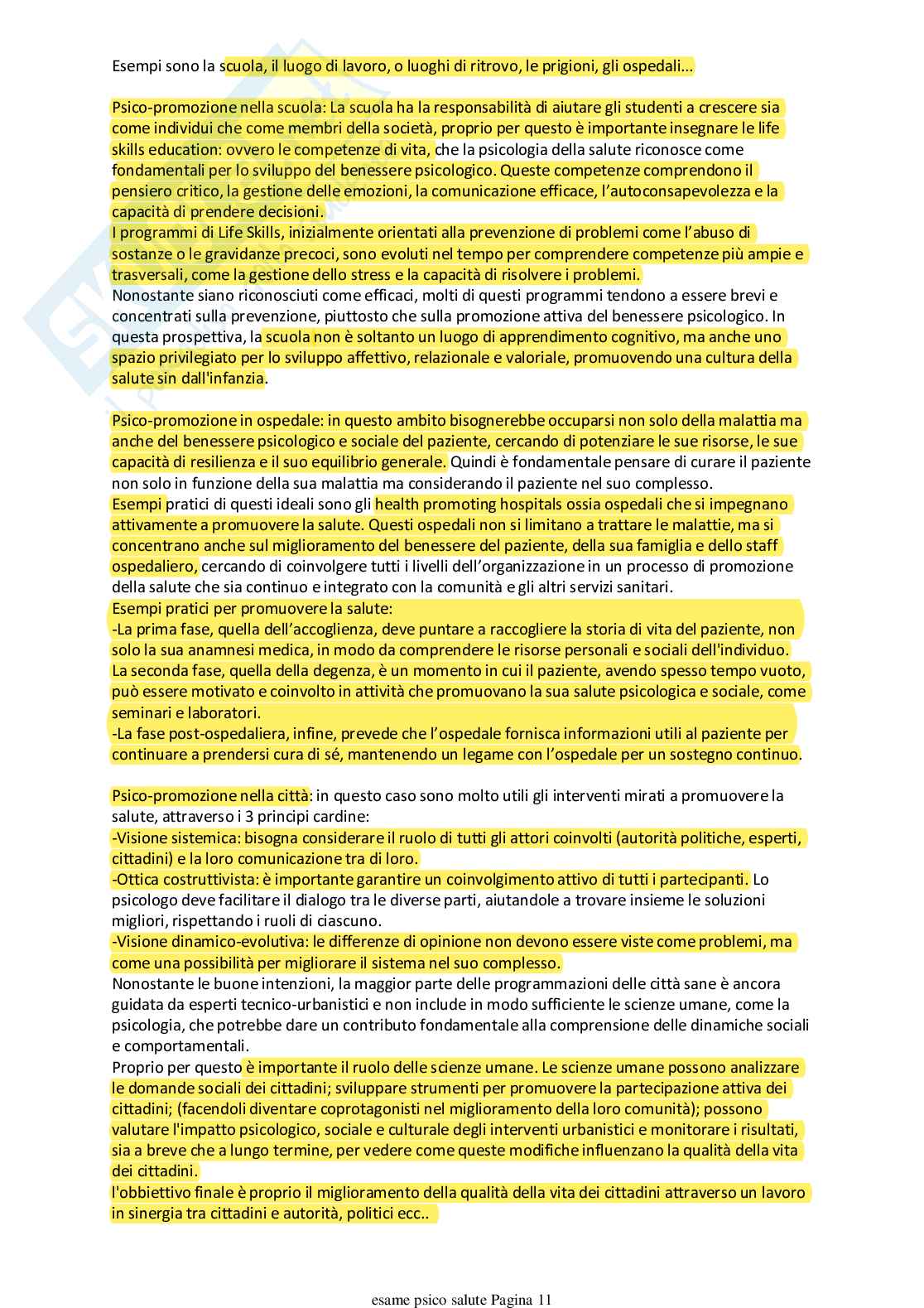 Ripasso per esame Psicologia della salute Pag. 11