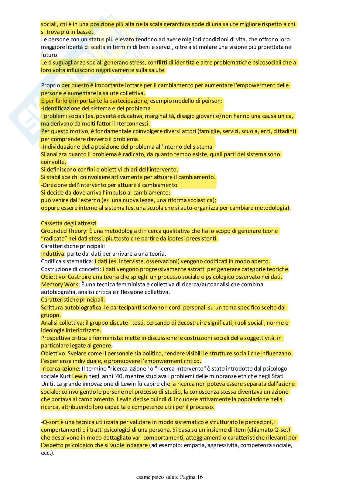 Ripasso per esame Psicologia della salute Pag. 16
