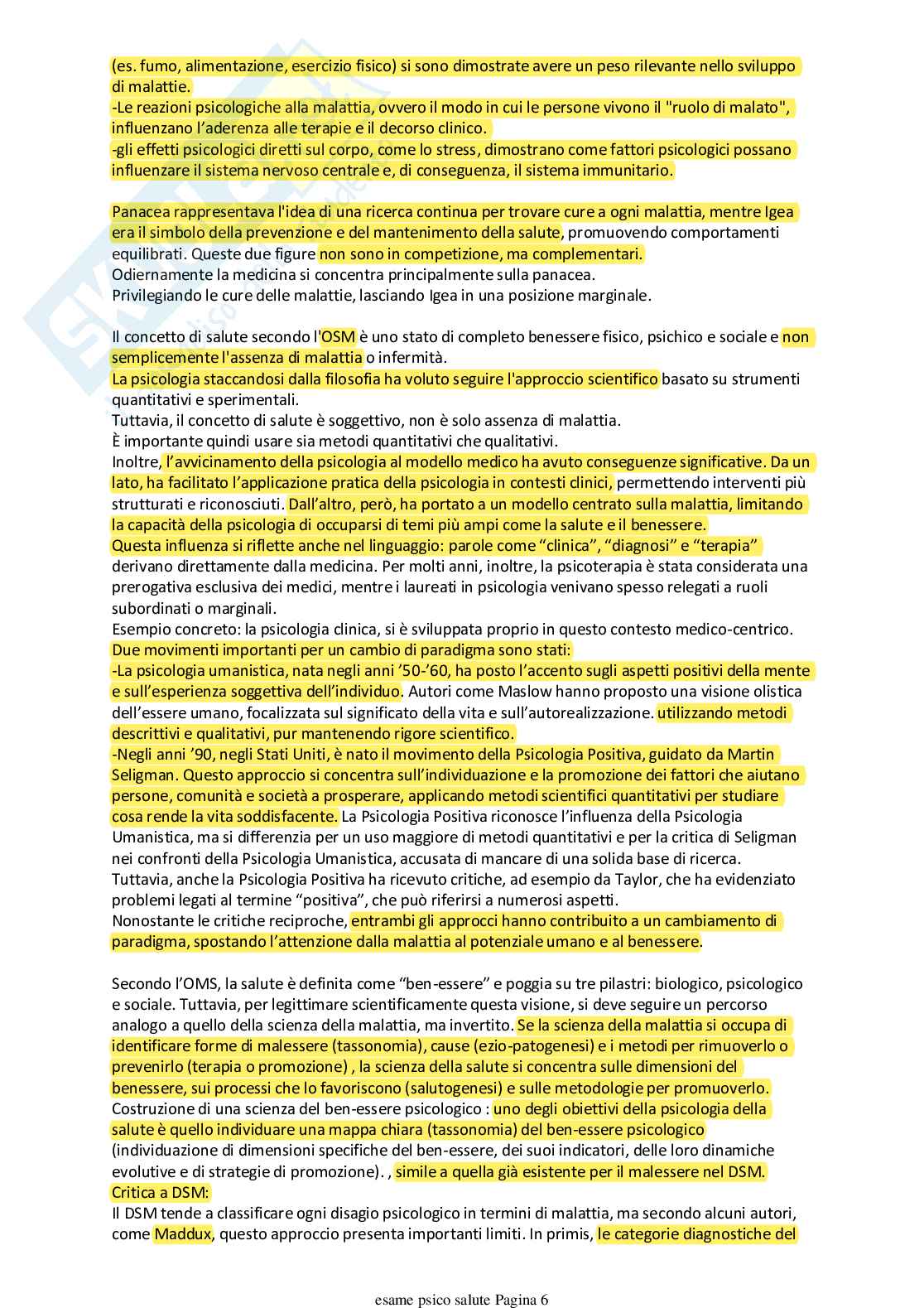 Ripasso per esame Psicologia della salute Pag. 6