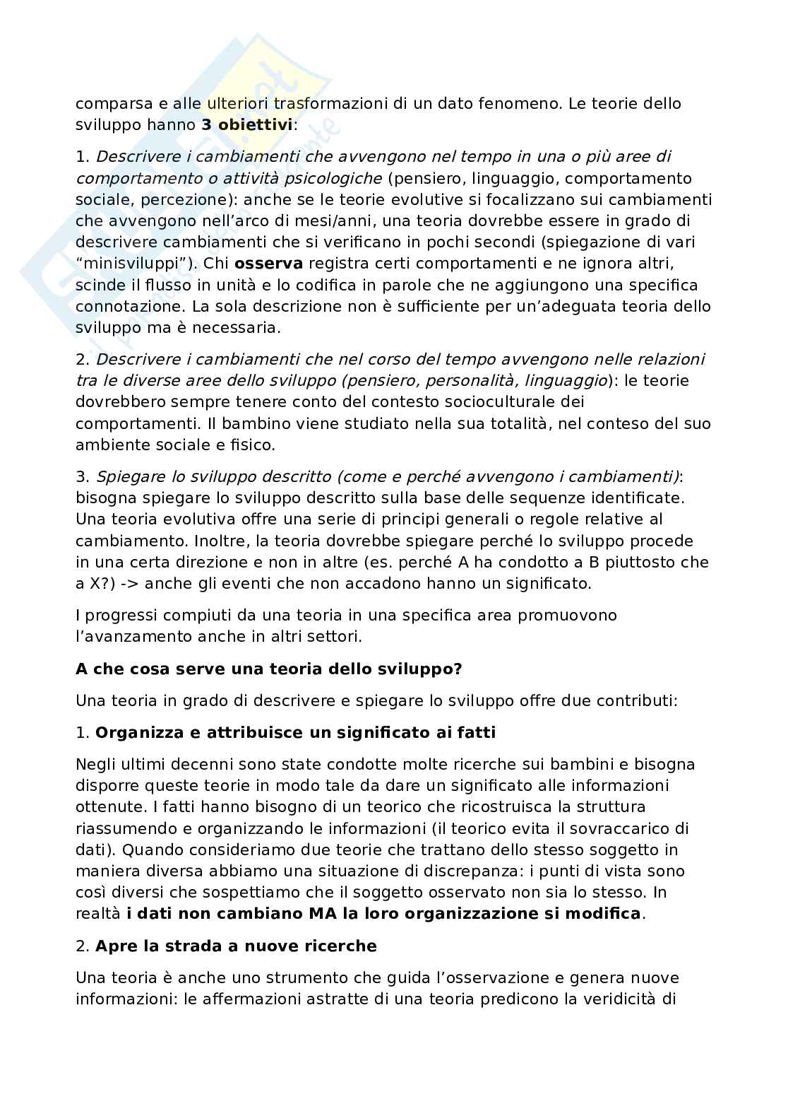 Teorie dello sviluppo: Piaget (Stadi cognitivi), Freud, Erikson e Vygotskij Pag. 2