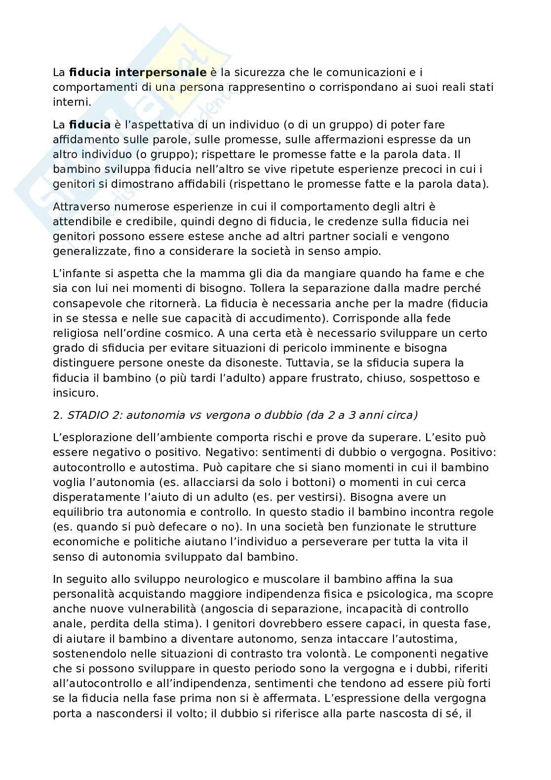 Teorie dello sviluppo: Piaget (Stadi cognitivi), Freud, Erikson e Vygotskij Pag. 46