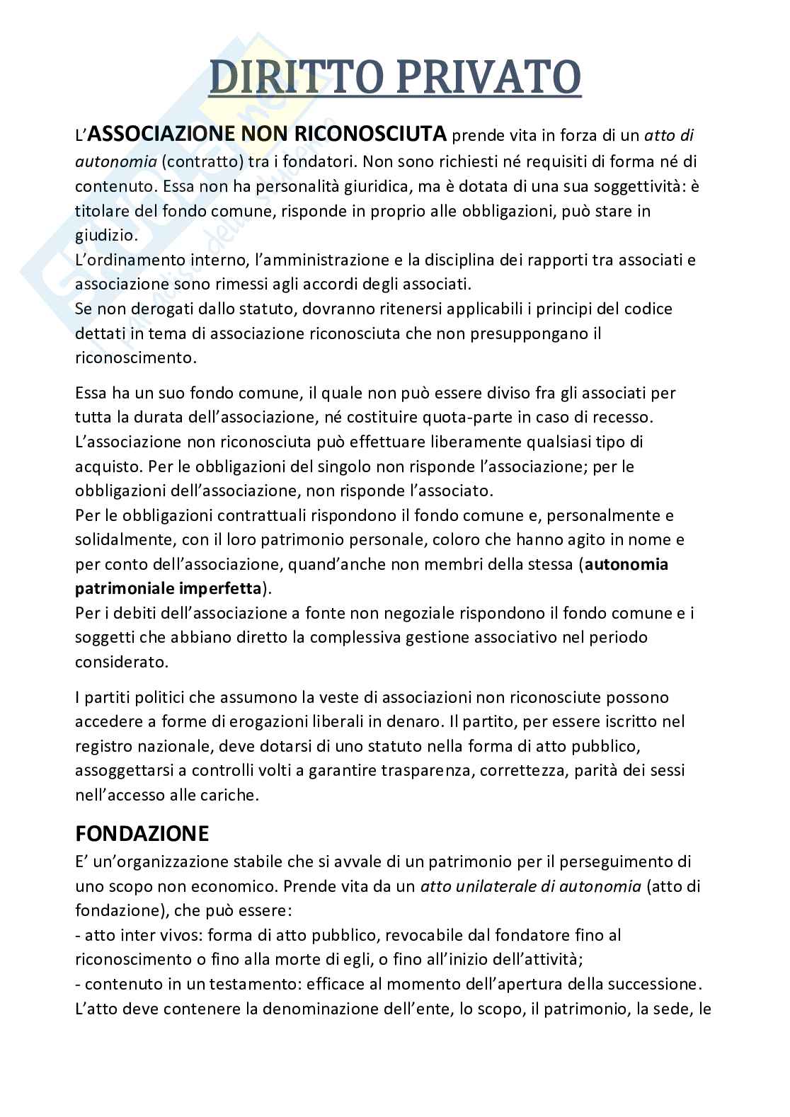 Riassunto esame Diritto privato, Prof. Ventura Luigi, libro consigliato Manuale di diritto privato, Torrente Pag. 16