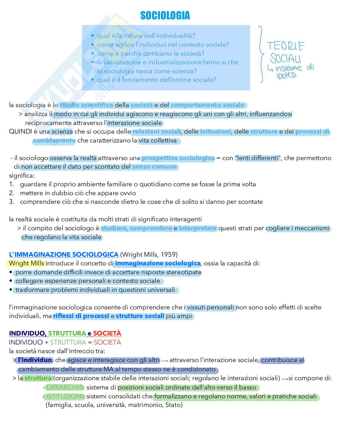 Sociologia generale Pag. 1
