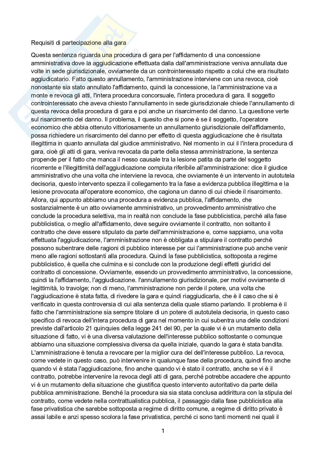 Requisiti per la partecipazione alla gara Pag. 1