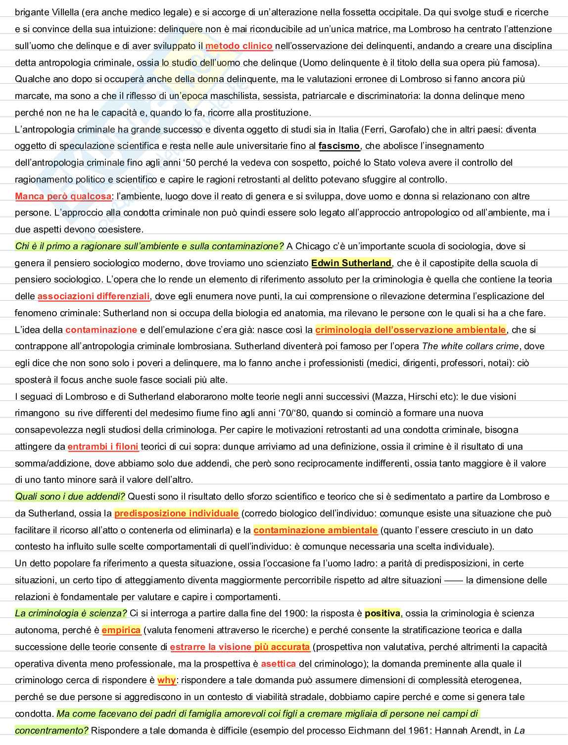 Appunti lezioni Criminologia  Pag. 2