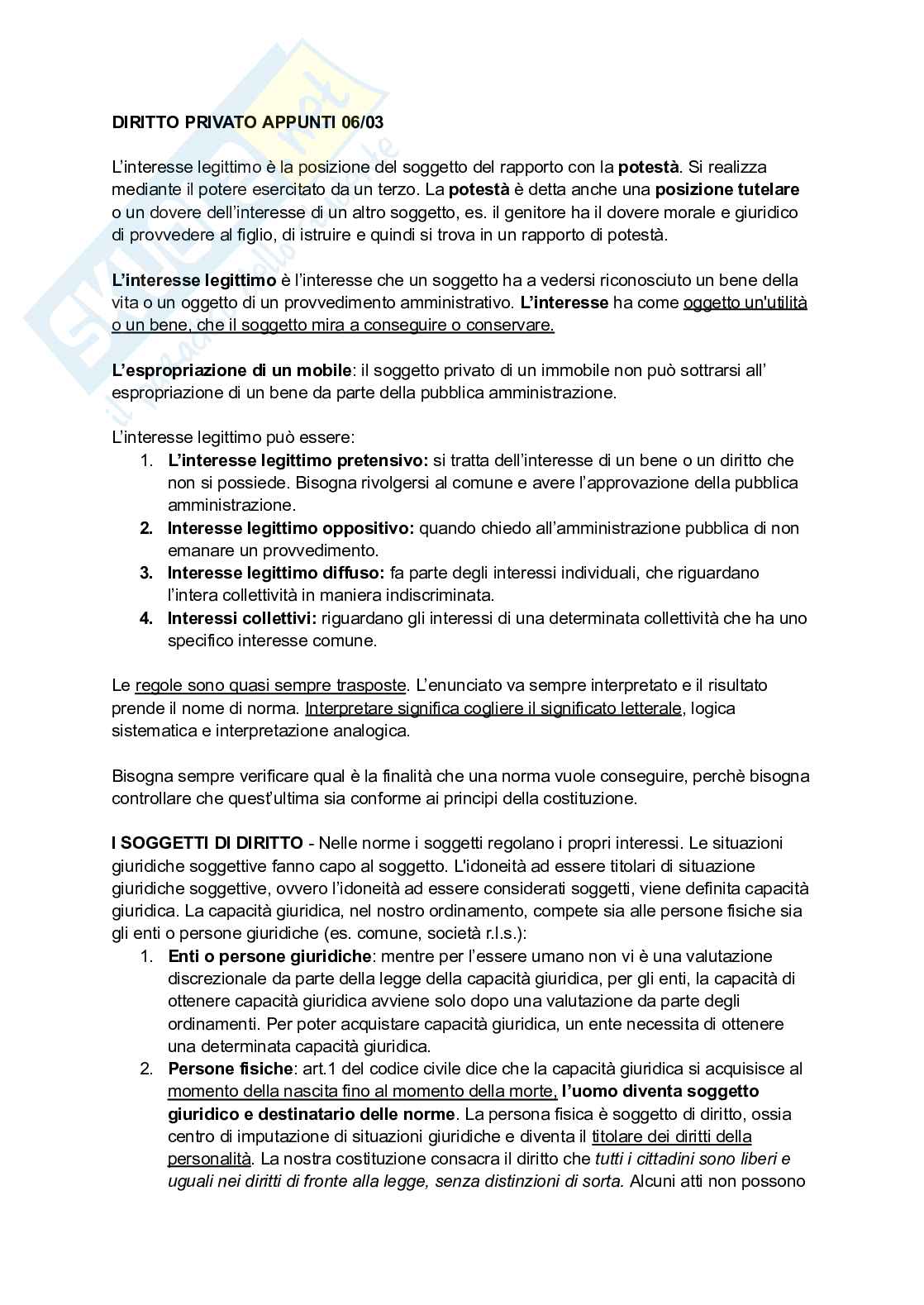 Appunti lezione Diritto privato  Pag. 11