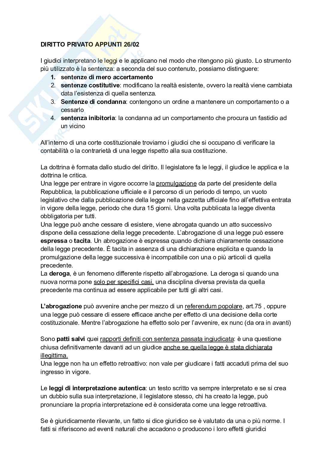 Appunti lezione Diritto privato  Pag. 6